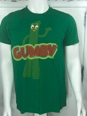 Gumby Men's T Shirt Vintage Style 2010 Prema Toy Green Size L